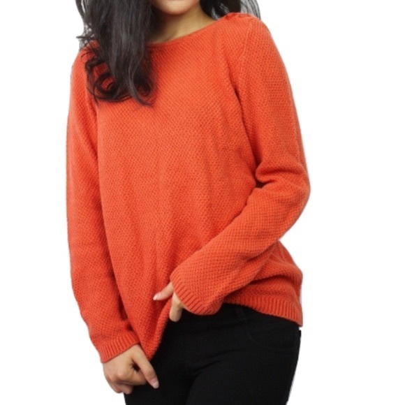 LOFT Sweaters - Loft NWT Orange Button Shoulder Sweater